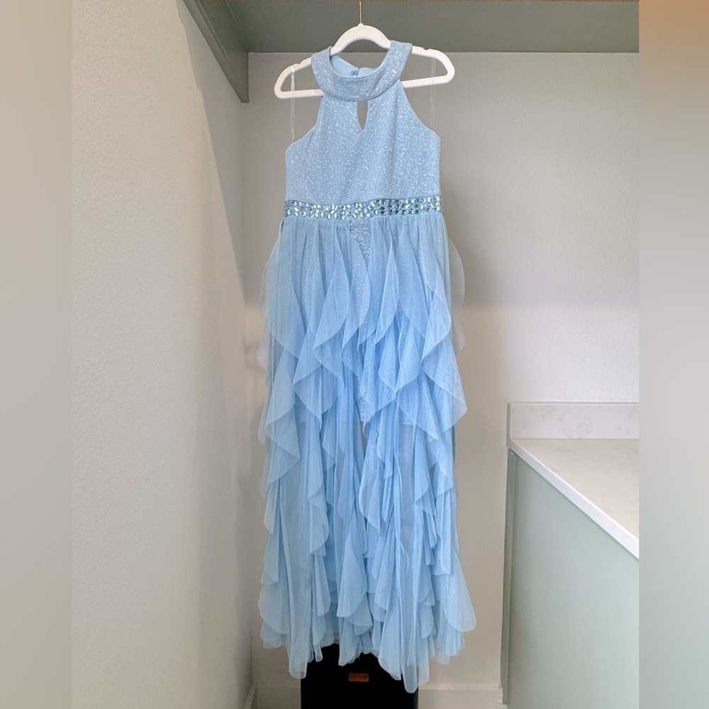 NWOT. Girl’s Blue Formal/Event Dress, size 14.